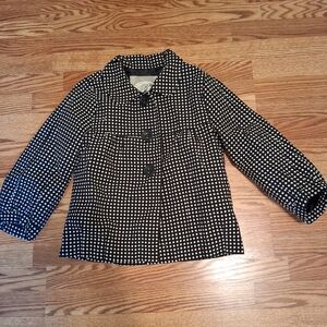 Vintage B's Closet Black and White Polka Dot Jacket w/puff 3/4 Sleeves Size M